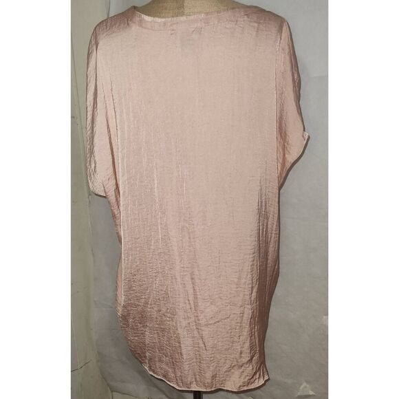 Jones & Co Jones New York Size 2X blouse top silky look breezy tan/peach color b - Picture 3 of 13